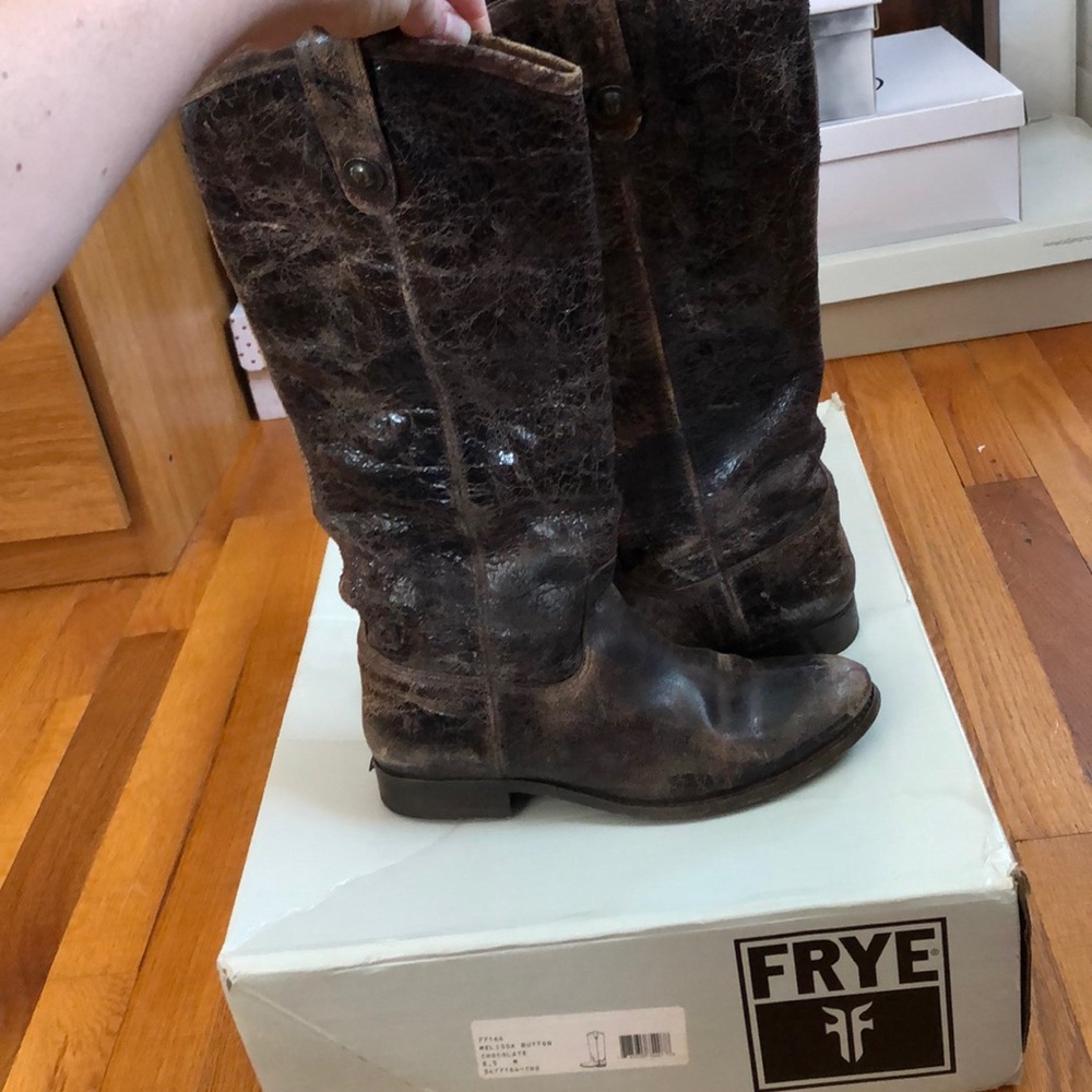 Frye Melissa Button Boot Chocolate 8.5